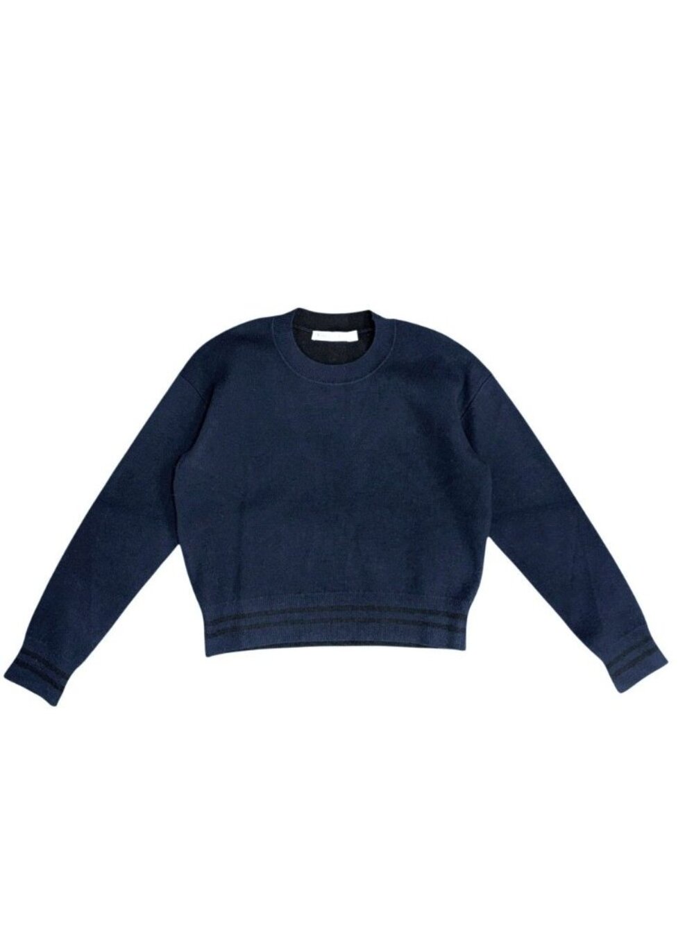 Dior Knit J'adior 8 Boxy Sweater Top 36 Navy Cashmere Nylon Polyuretha